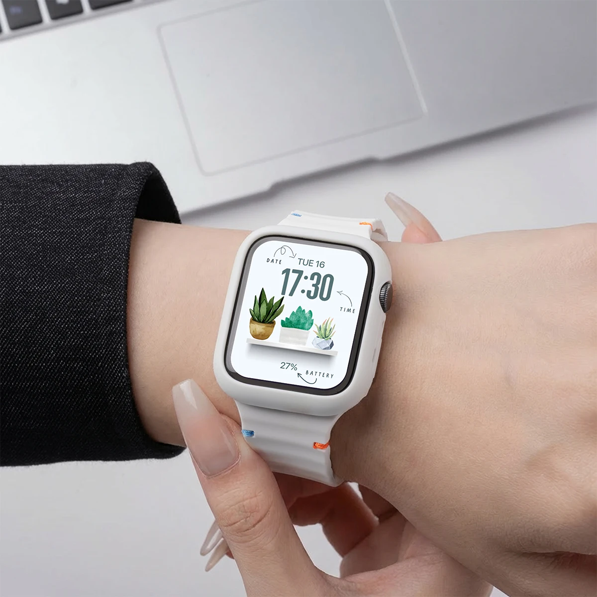 Wave Strap+Case for Apple Watch Ultra 3/2 49mm 11 10 9 8 7 SE3 Soft Sport Band+Silicone Cover for Iwatch 40 41 42 44 45 46mm
