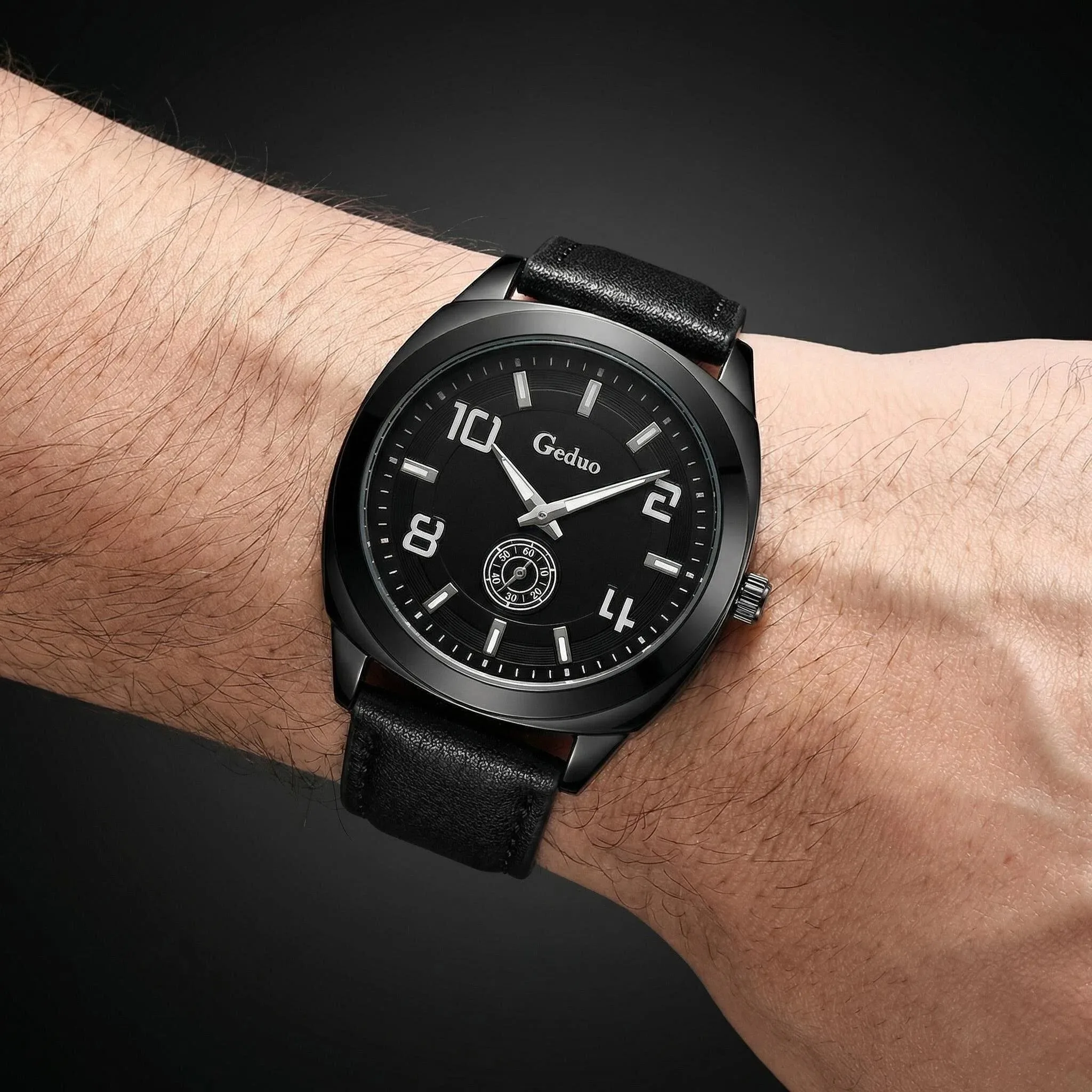Leather Watch Band Men - ساعة يد رجالية كاجوال كوارتز 2026،