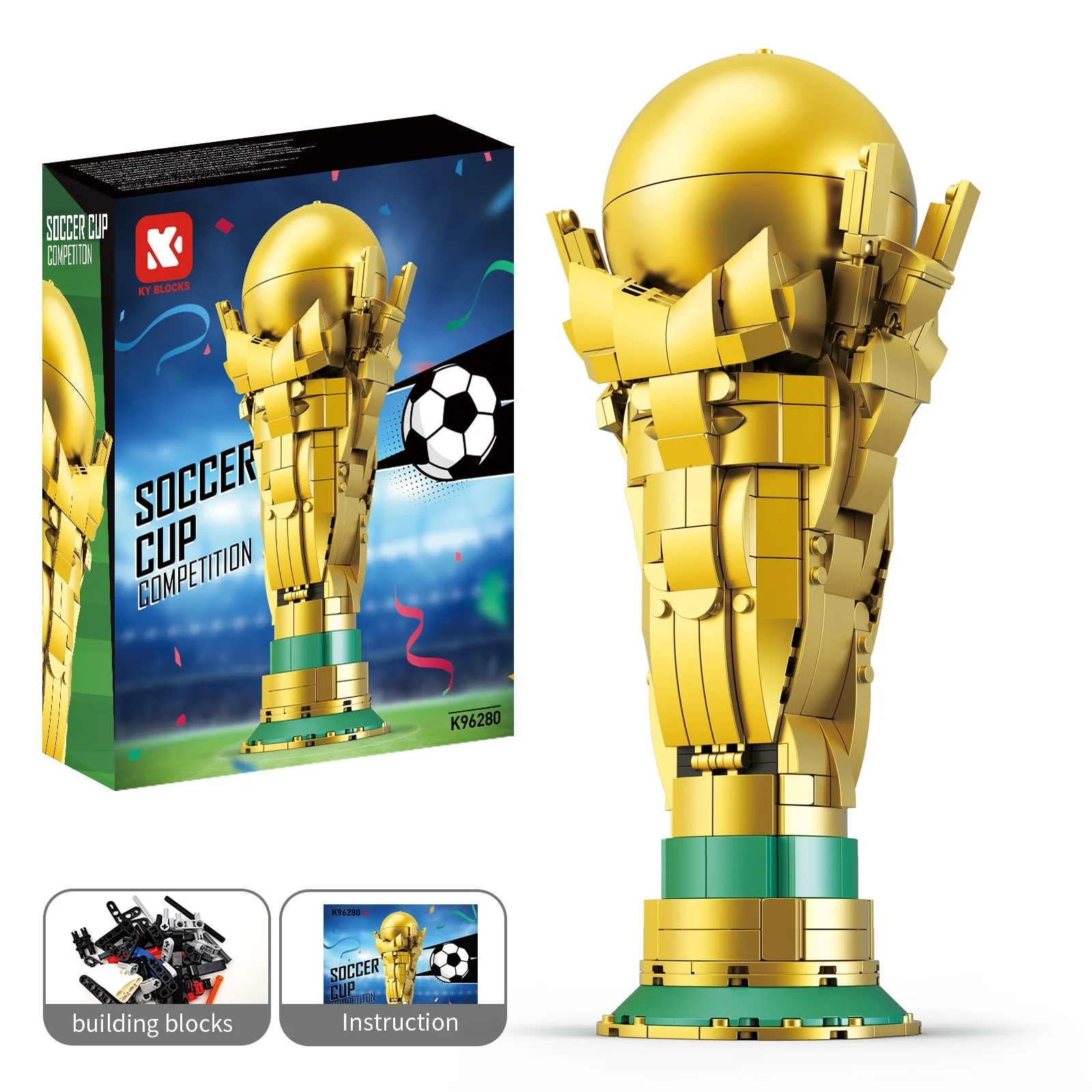 Golden Boot Bouwstenen Assemblageset, Voetbalschoen Modelbouwset voor Fans & Verzamelaars MOC Model Speelgoed voor Kinderen & Volwassenen Cadeaus