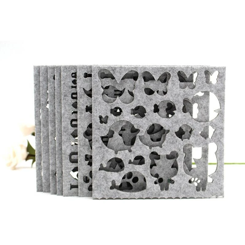 7 pièces feutre de laine moule aiguille feutrage bricolage artisanat pochoir Applique artisanat façonnage, laine feutre pochoir formes pour bricolage artisanat Applique