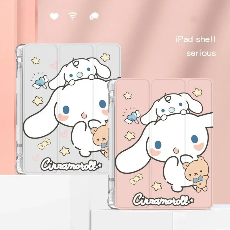 Étui Cinnamoroll mignon de dessin animé pour iPad Pro, 10e génération, 10,9 pouces, 9e, 8e, 7e, 10,2 pouces, étui Mini4, 5, étui à poignée de support