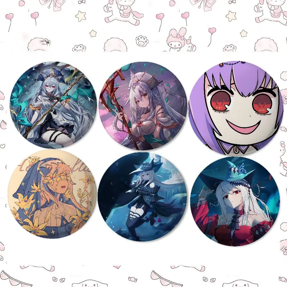 Cartoon Skadi Badges Peripheral Lapel Pins Tinplate Round Brooch For Shoulder Bag Accessories Souvenir Gifts
