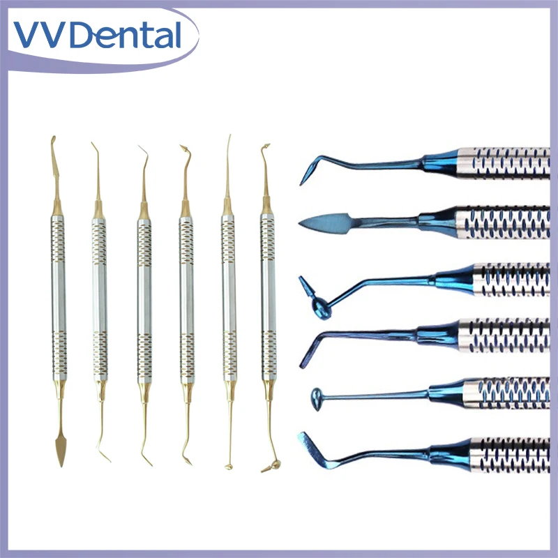 

VVDental 6 шт./компл. стоматологический шпатель для наполнения композитной смолой, набор для эстетического восстановления, наполнитель из смолы, толстая ручка