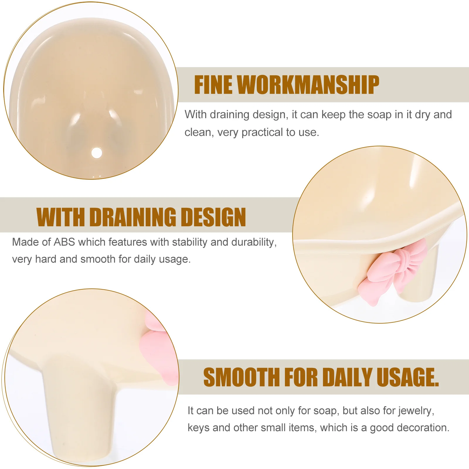 

Self Draining Soap Holder Abs Smooth No Burr Countertop Bathroom Kitchen Shower Soap Tray Storage Organizing Solution