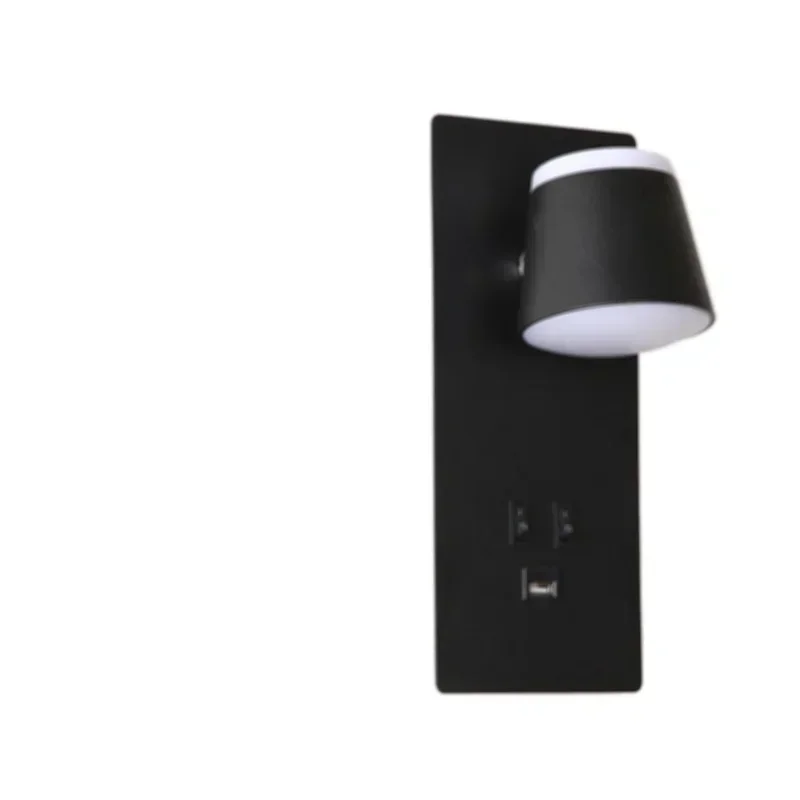 Adjustable Wall Lamp with Switch and USB Charging Port for Bedside Reading