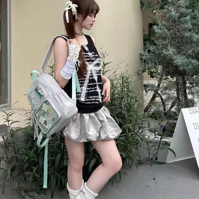 Bandage School Ita Bag Large Capacity Mochila Lightweighte Mochilas Mujer Daily Using Backpack Transparent  Women Bags