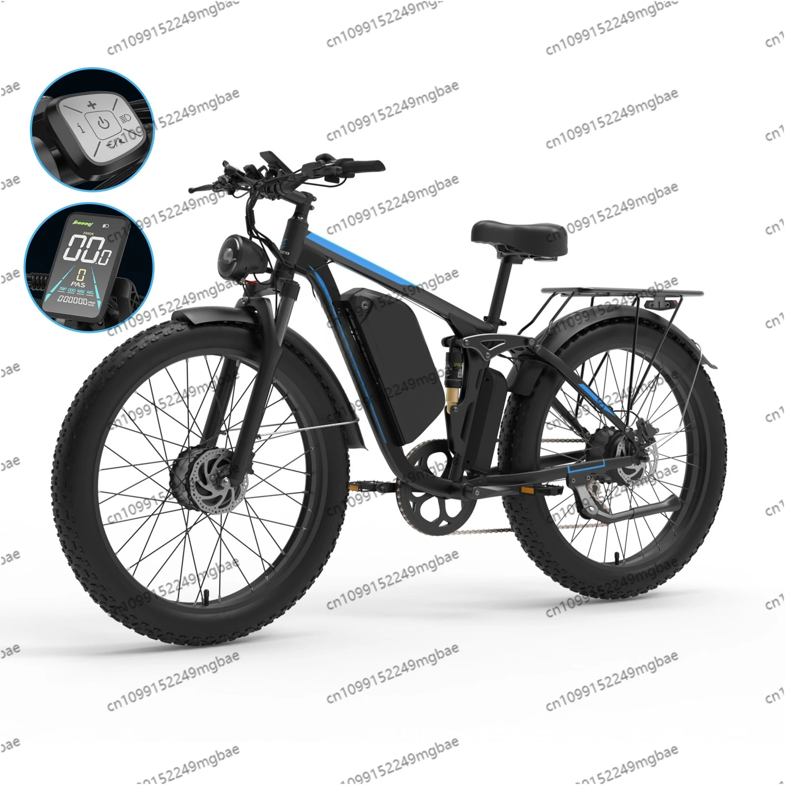 Dual motor electric self-propelled mountain bike 24 * 4.0 fat tire, aluminum alloy