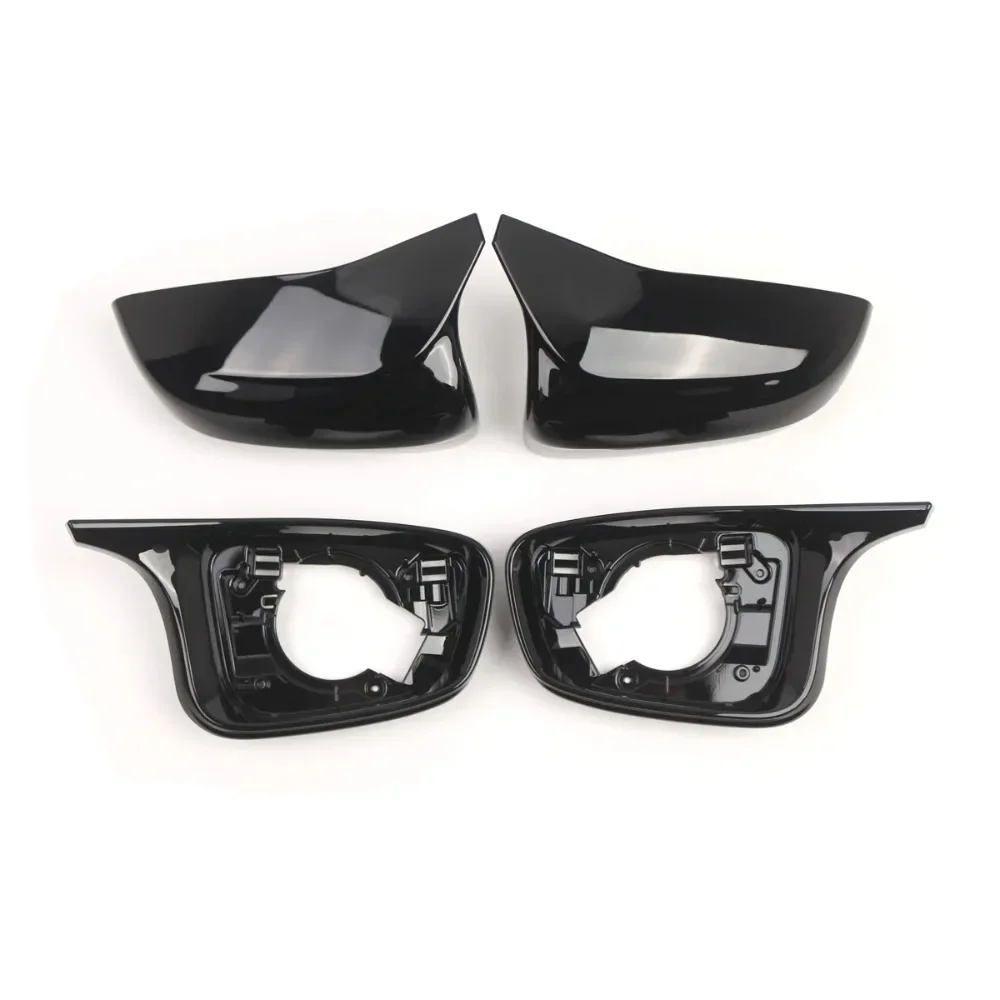 For BMW F90 F91 F92 F93 G30 G31 G32 GT G11 G12 G14 G15 G16 LHD Set Gloss Black Car Mirror Support  Ring & Mirror Cover Cap 4PCS