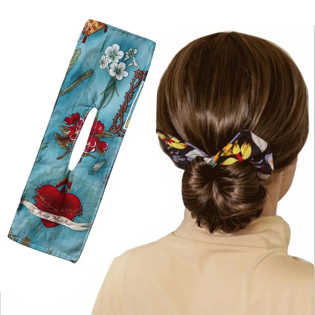 Classy Multicolor Hair Bands for Women Bun Maker Tool French Twist Hairstyle Former with Cloth Braider for Sports Going Out