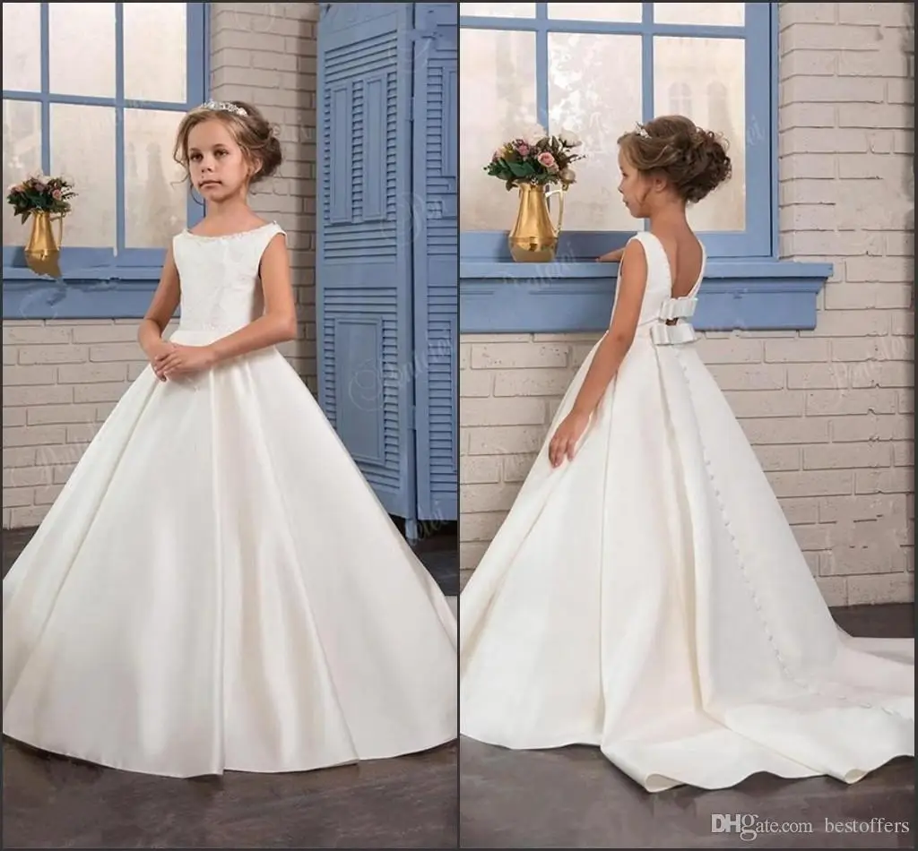 Fancy Pearls Flower Girl Dresses 2025 Vestidos daminha A Line Kids Evening Pageant Gowns Beads First Communion Dresses For Girls