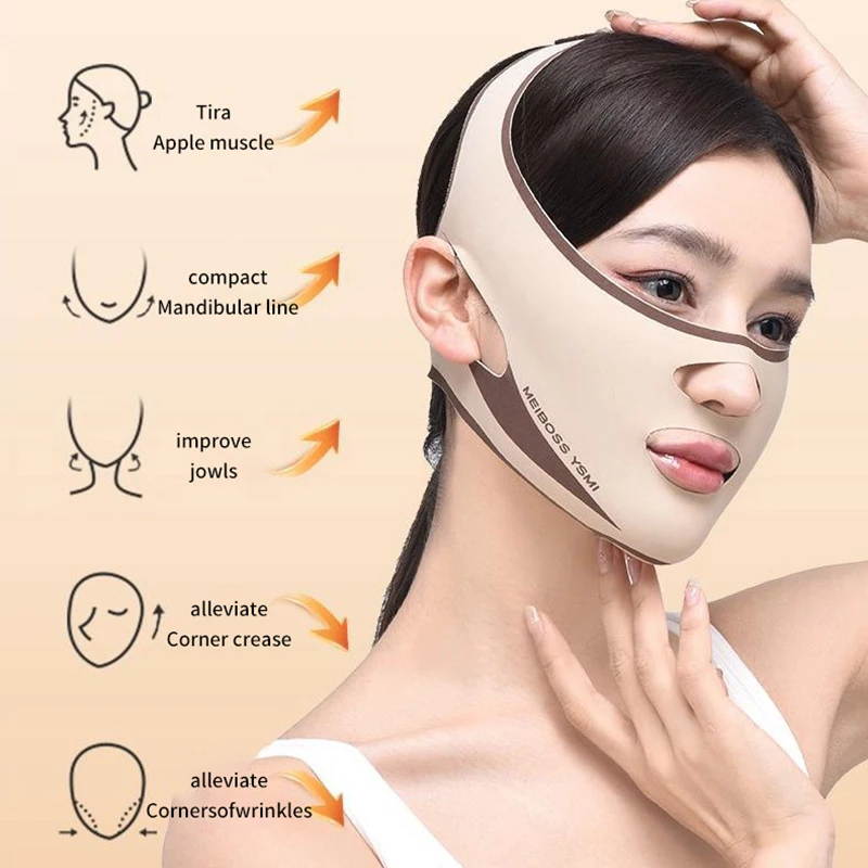 Mento guancia fasciatura dimagrante forma a V V linea maschera di sollevamento Lifting del viso fascia antirughe fascia per dormire maschera di bellezza salute