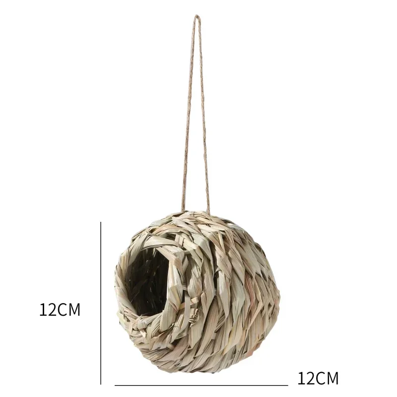 2024 neue Vögel Nest Vogelkäfig Gras Eier käfig Vogelhaus im Freien dekorativ gewebt hängenden Papagei Nest Häuser Haustier Schlafzimmer – Detail 2