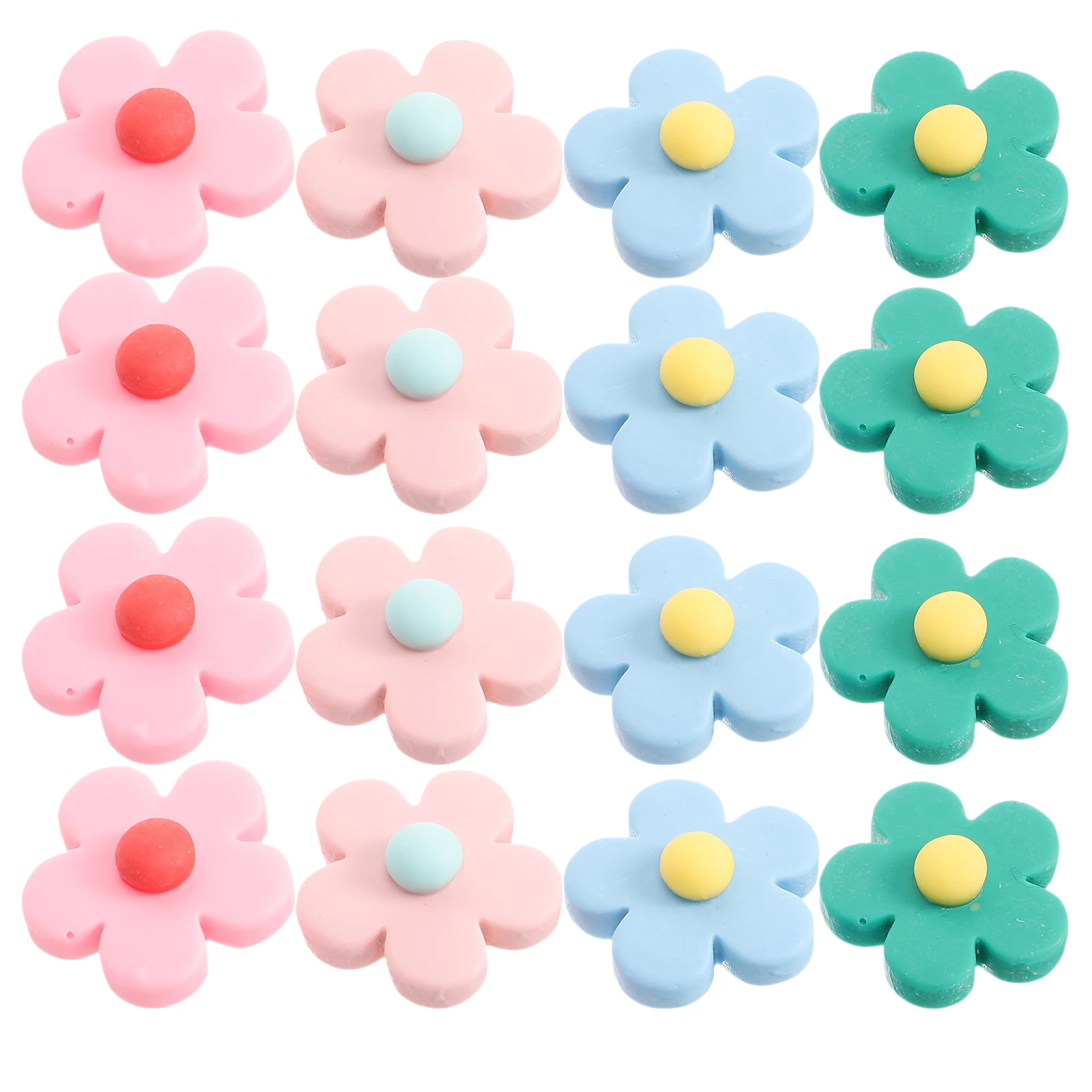 

50 Pcs Round Corner Five Petal Flower Hairpin Resin Charms for DIY Phone Case Jewelry Accessories Gifts