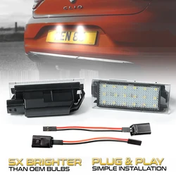 2Pcs LED License Number Plate Light Lamps For Renault Twizy Master 2 3 Koleos 2 Trafic 3 Espace 5 Wind Twingo 2 3 Kadjar Laguna