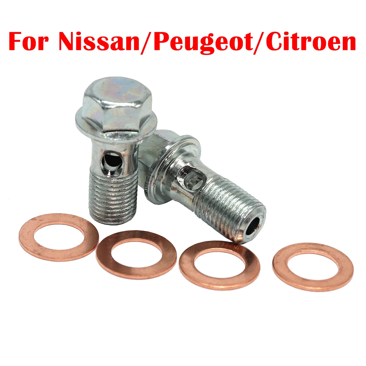 

For Nissan Micra K11 K12 Peugeot 107 Citroen C1 Caliper Hose Lines Banjo Fittings Bolts Copper Sealing Crush Washers Repair Kit
