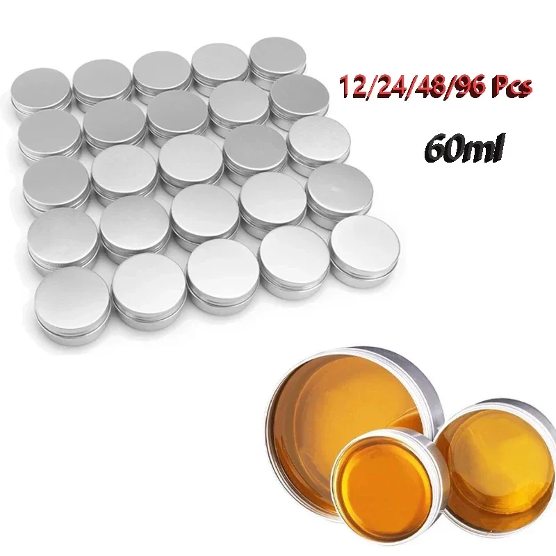 12/24/48/96pcs 60ml Empty Aluminum Candle Jars Wholesale Skincare Cosmetic Container Refillable Bottles Travel Set косметика