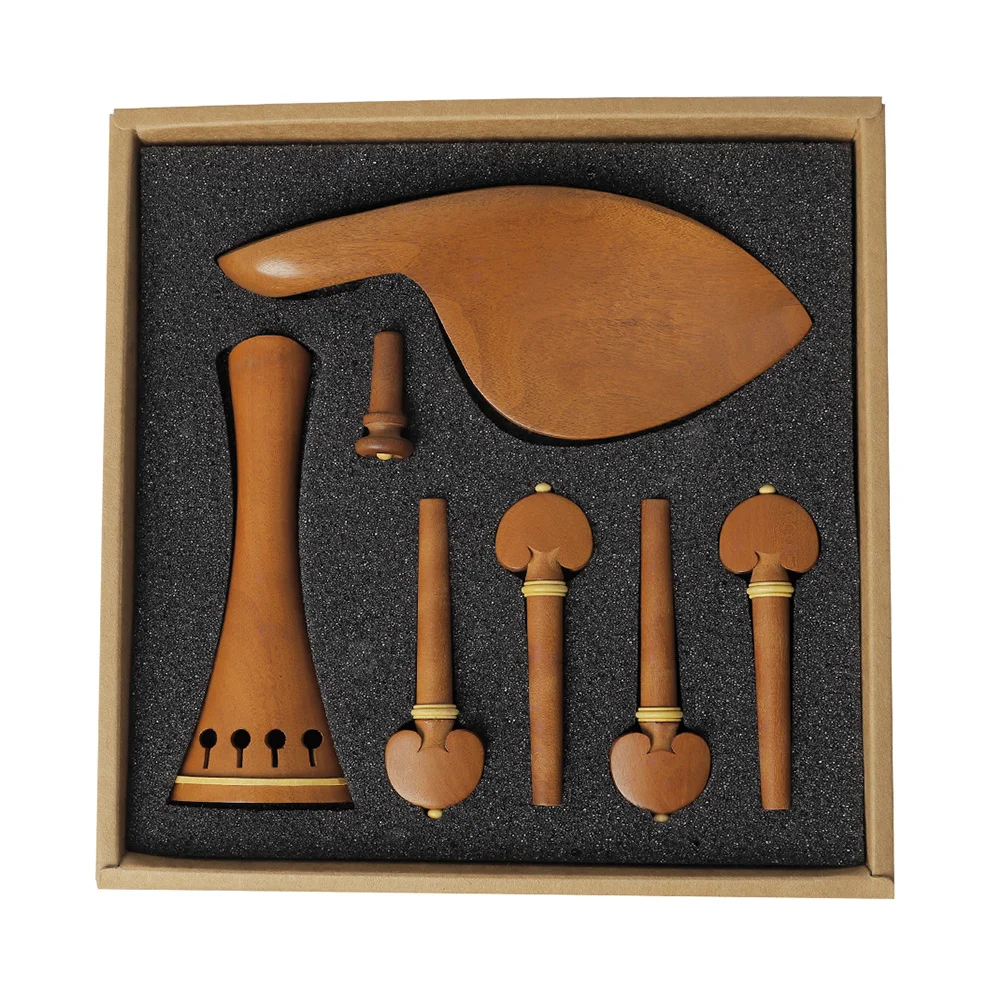 

1 set 1 Set 4/4 Violin Accessories Jujube Wood Tailpiece Chinrest Peg Endpin Kit For Violin Players High Quality Durable Stable