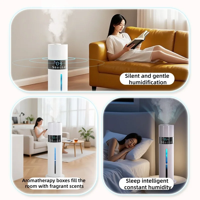 7L Floor Standing Humidifier, Smart Ultrasonic Cool Mist Air Humidifier with Essential Oil Diffuser & Night Light, Large Capacit image 4