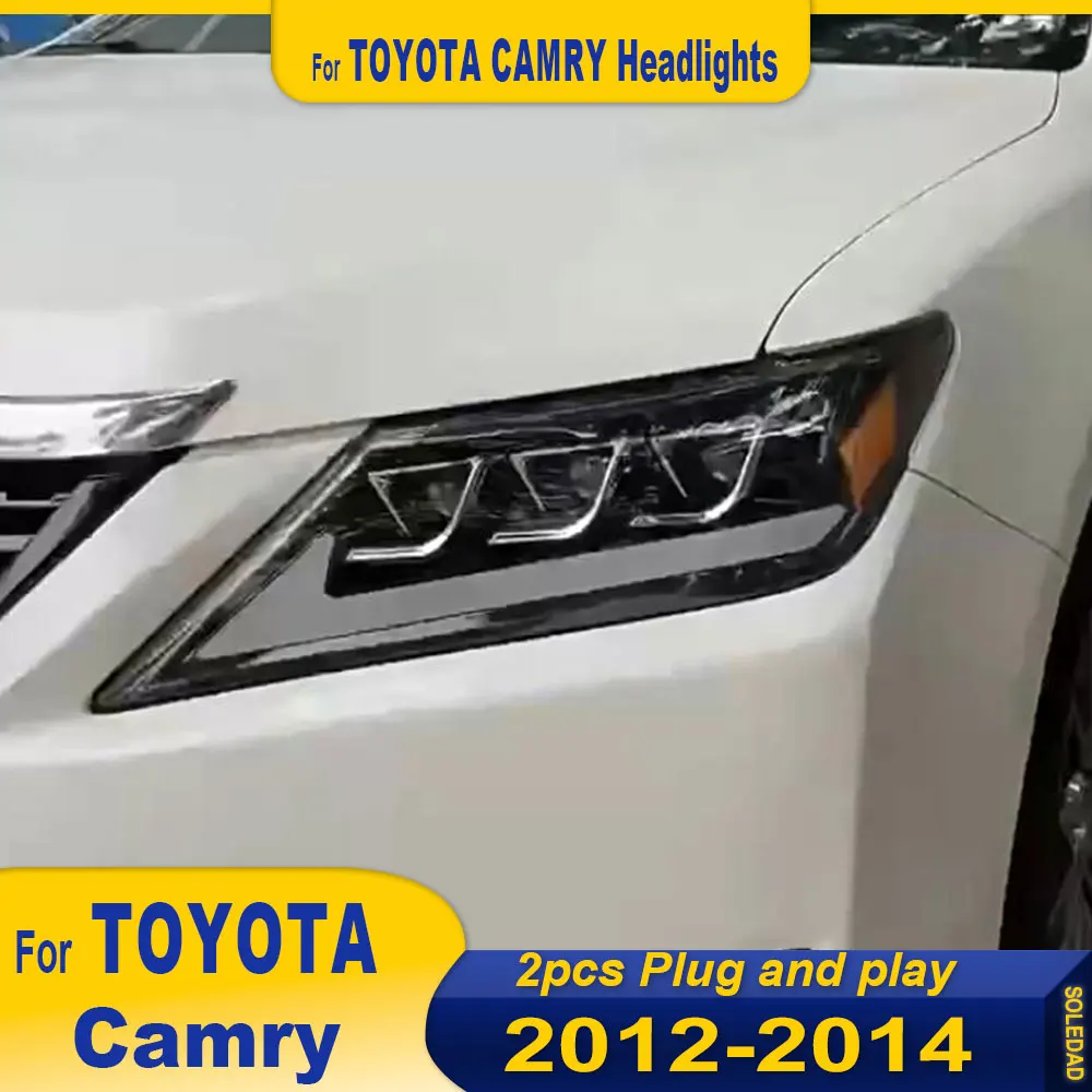 

LED HeadLamp for Toyota Camry LED Headlight 2012 2013 2014 Headlights Camry DRL Turn Signal High Beam Angel Eye Projector Lens