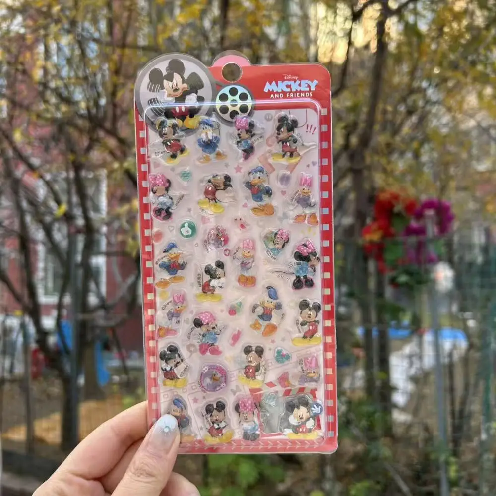 Disney Mickey Mouse Donald Duck Three-Dimensional Relief Crystal Sticker Diy Phone Case Water Cup Decorate Friend Birthday Gift