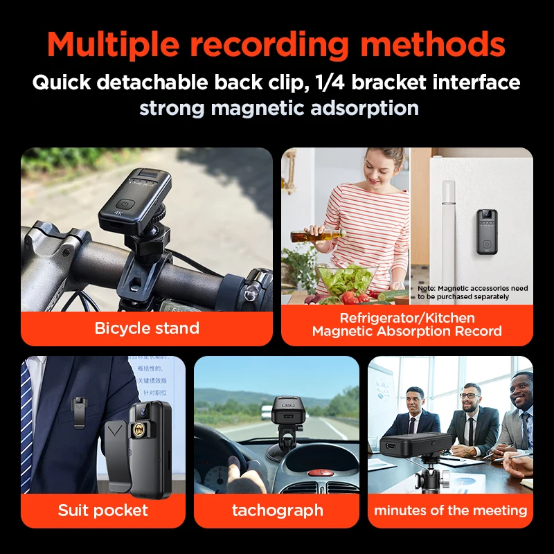 Full HD 4K Micro camera portable recording equipment for riding motorcycles, bicycles, police law enforcement recorders, extrem