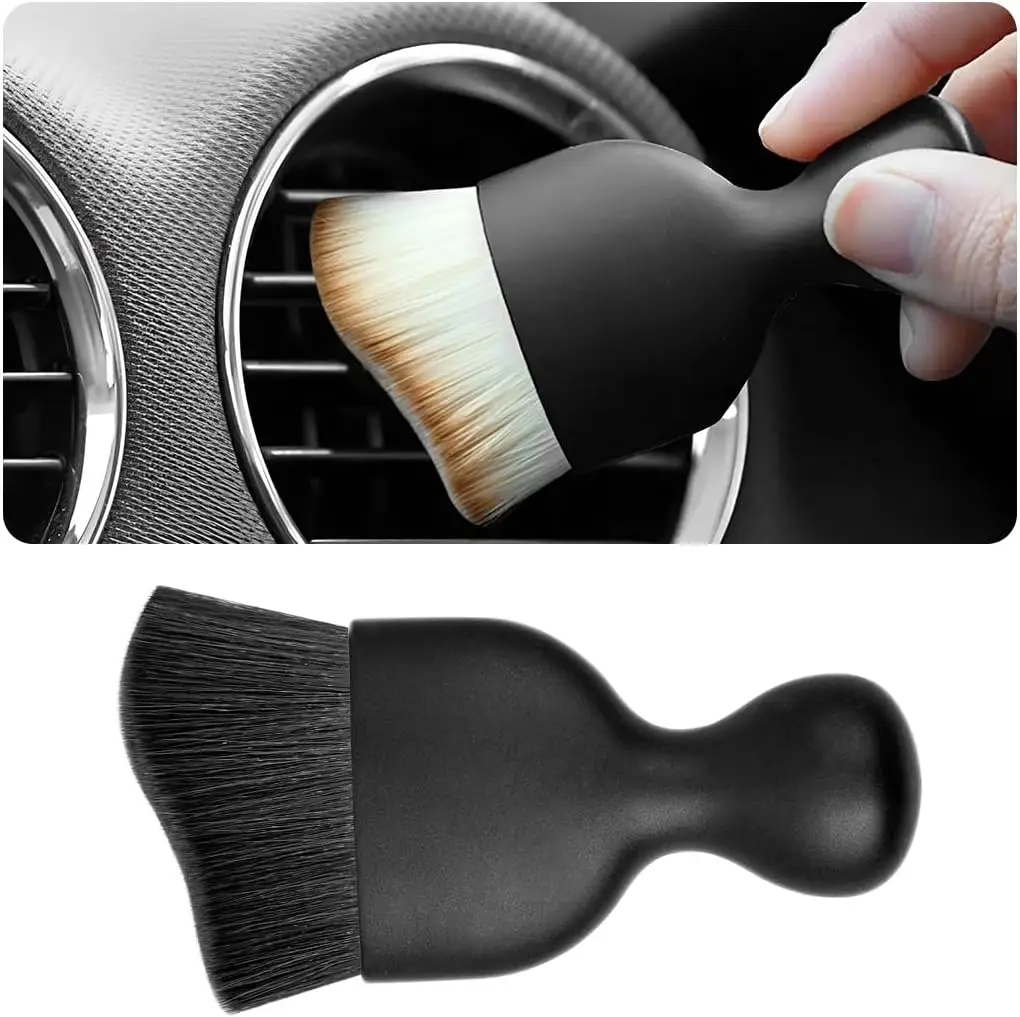 Detailing Brush,  Interior Soft Bristles Curved Cleaning Brush, Dust Collectors Dirt Removal Tool for  Dashboard, Air Conditione