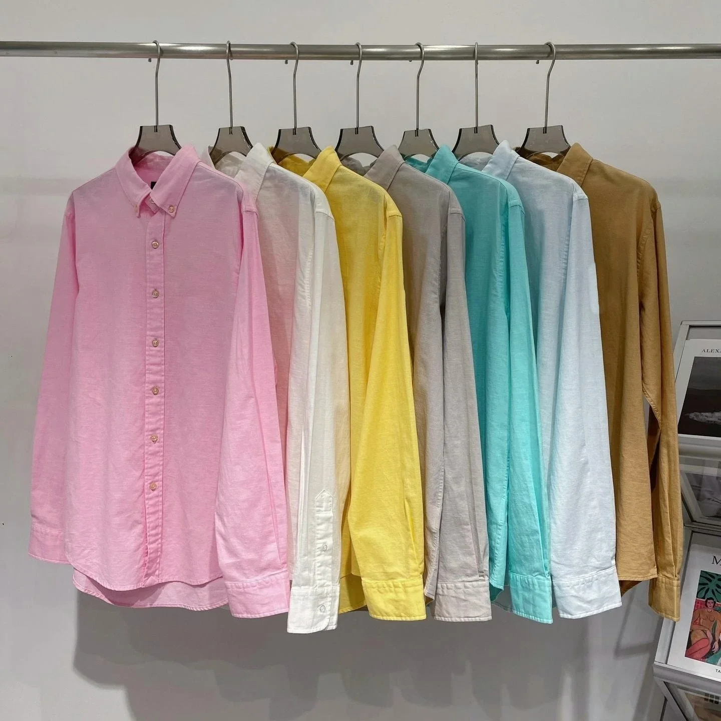 women's blouses and shirts linen shirt long sleeve Women's blouse tops Linen material unisex old money embroidered shirt