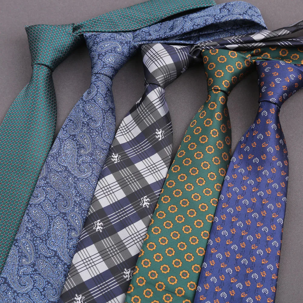 Neuankömmling Herren-Krawatte, klassisch, gestreift, Paisley-Blumenmuster, 8 cm, Jacquard, blaue Krawatte, Accessoires, tägliches Outfit, Krawatte, Hochzeit, Party, Geschenk