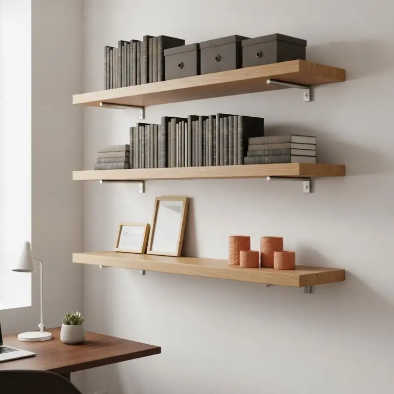Concealed Shelf Support Heavy Duty Rustproof Steel Bracket for DIY Wall Mounted Floating Shelves Home Kitchen Storage