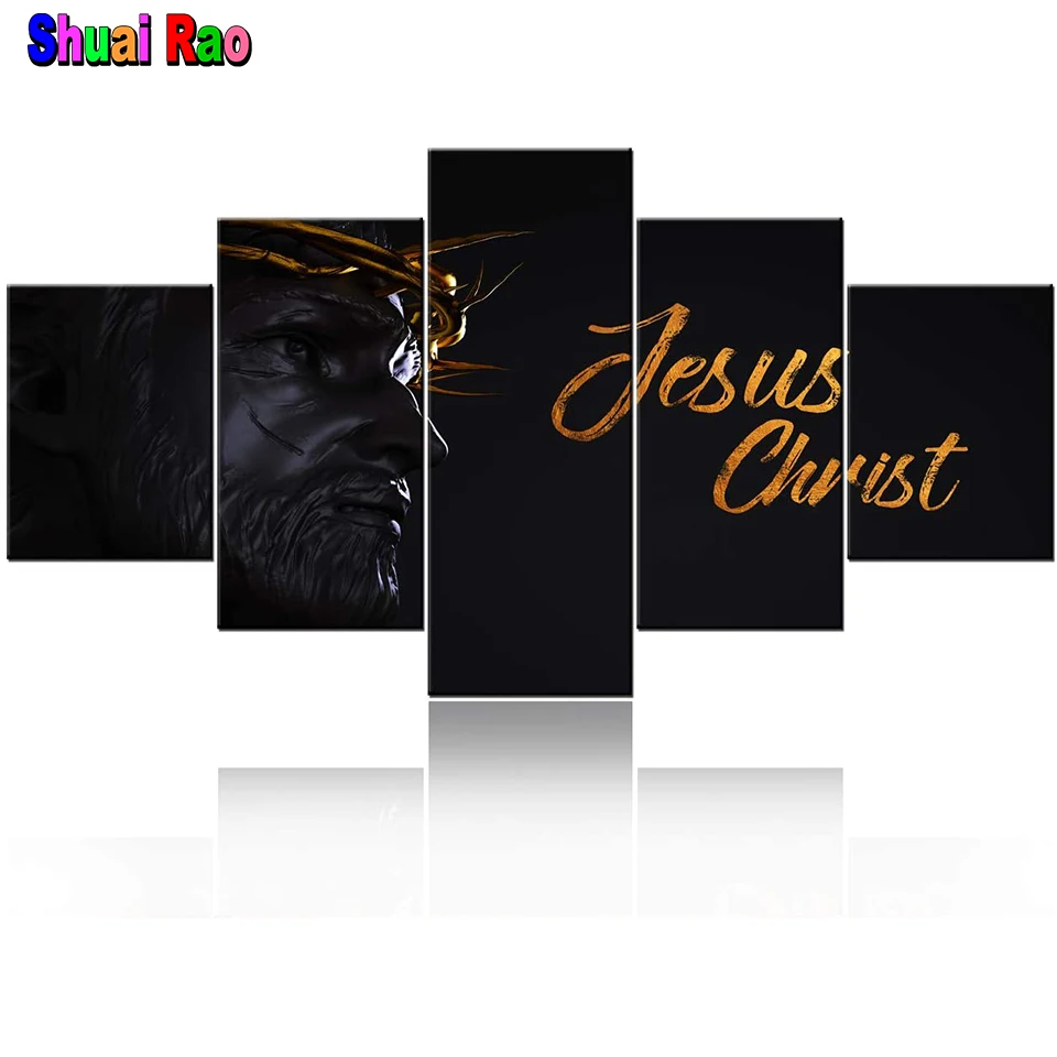 

5 panel set jesus chris Diy 5d diamond painting full drill mosaic religion diamond embroidery cross stitch religious art