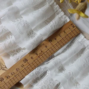 12 cm weiße Breite schwarze Drei Schichten 3d Plisaded Horn Horn gesticktes Stoff Flecken Garrison DIY Kleid Halskette Nähdekoration Dekoration Dekoration 6 Hauptverkäufe Chiffon zu Metro - №1