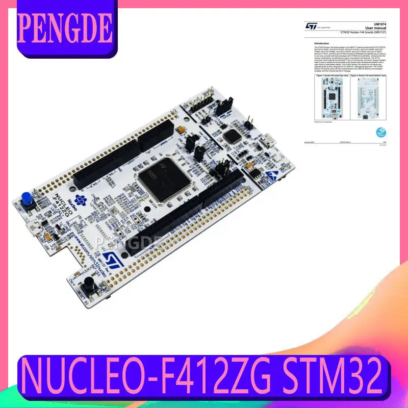 

NUCLEO-F412ZG STM32 Nucleo-144 development board with STM32F412ZGT6 MCU supports Arduino ST Zio and morpho connectivity