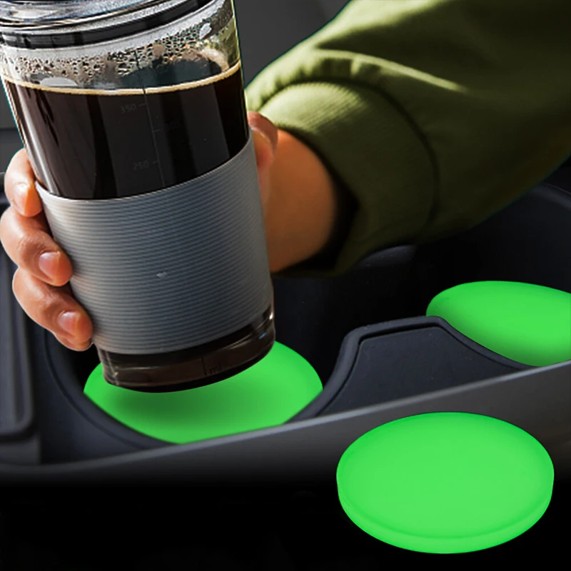 Car Cup Mat Universal Car Luminous Coaster Household Drink Bottle Water Cup Night Glowing Pads Holders Auto Interior Accessories