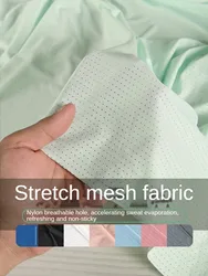 Four-sided Elastic Mesh Fabric By The Meter for T-shirts Diy Costume Sewing Black White Breathable Quick Drying Thin Summer Soft