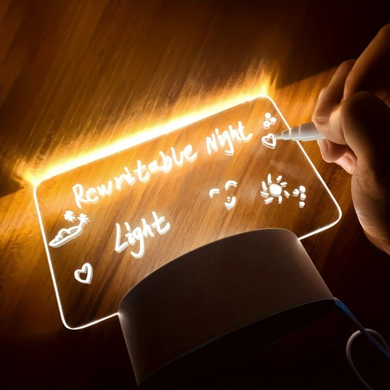 3D USB Transparent Acrylic Led Lights Writing Board Night Light Lamp baby Message Board Night Lights For Bedroom Desk