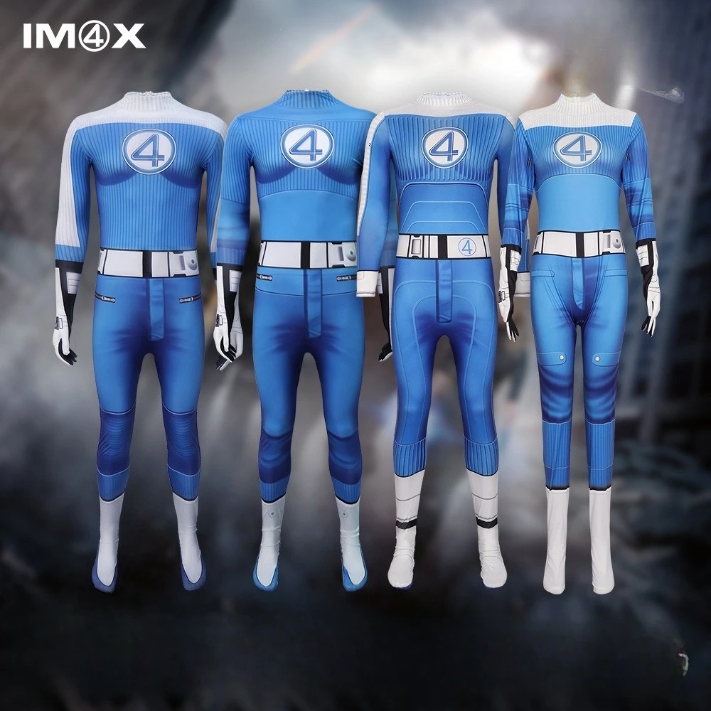 

Susan Storm Reed Richards Cosplay Bodysuit Fantastic Fourth Costumes Mister Fantastic Human Torch Outfits Invisible Woman Dress