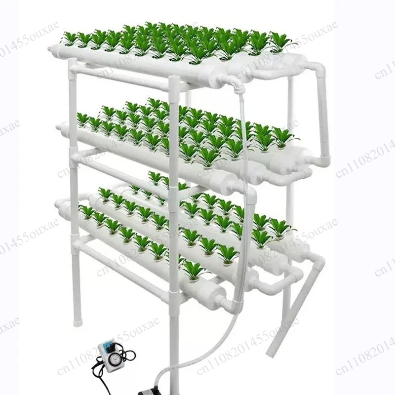 Home Balcony UPVC Pipe Hydroponic Growing System Soilless Cultivation Equipment Indoor Vegetable Planting Rack Garden Planter