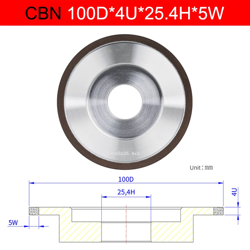 1 stks aanpasbare SDC CBN hars diamantponsmachine slijpschijf dia 100 mm
