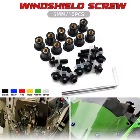 For HONDA CB650R CBR650R CB500X CB1000R CB125R CBR500R CB1000F 10PCS Motorcycle Windscreen Windshield Bolts Screws Nut Fastener