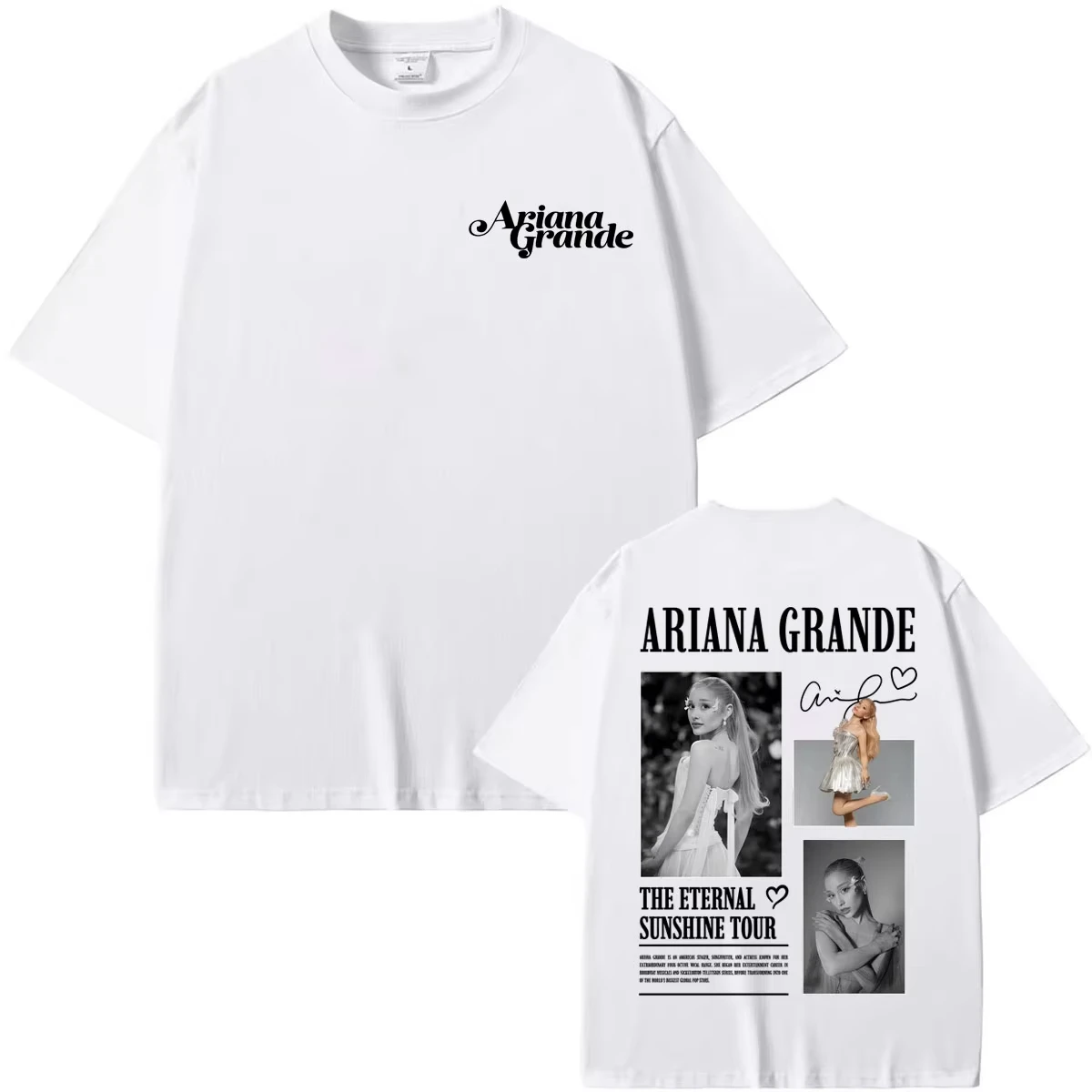 Summer Hot Sale Ariana Grande 2026 Tour T Shirt Men Women Harajuku Streetwear Gothic T Shirts Breathable Streetwear Casual Tees