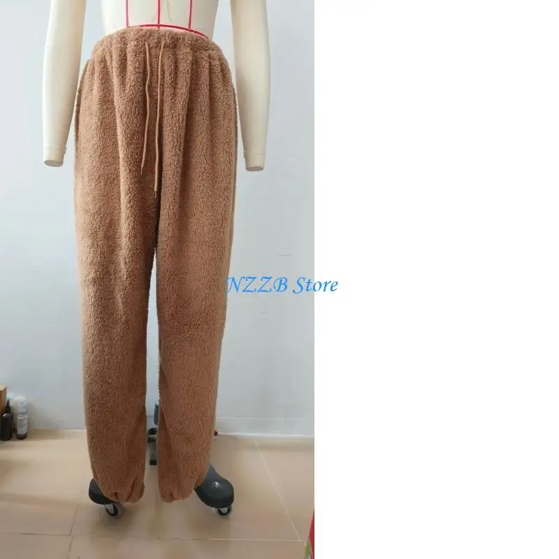 T21F قيعان النوم الصوفية للسيدات تصميم الرباط فضفاضة تناسب الطقس البارد #3