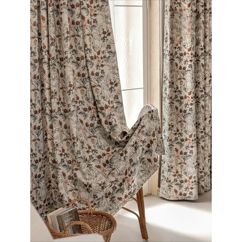 Opulent American Vintage Thickened Blackout Curtains for Living Room Bedroom Thermal Insulation Luxury Drapes Custom Size