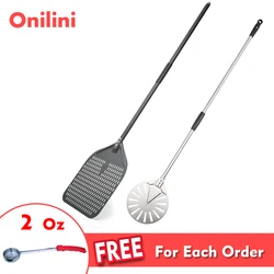 Onilini 14/13/12 inch & 9 inch Pizza Peel Set Perforated Pizza Shovel Commercial Pizza Paddle 56