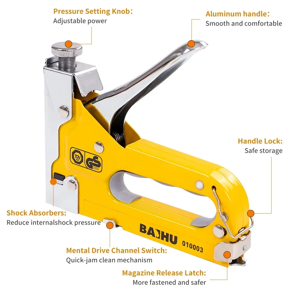 Staple Guns for Wood Light Duty Home Use Manual Staplers Upholstery Nail Gun Decoration Decor Carpentry Tools U/N/T Shaped Nail