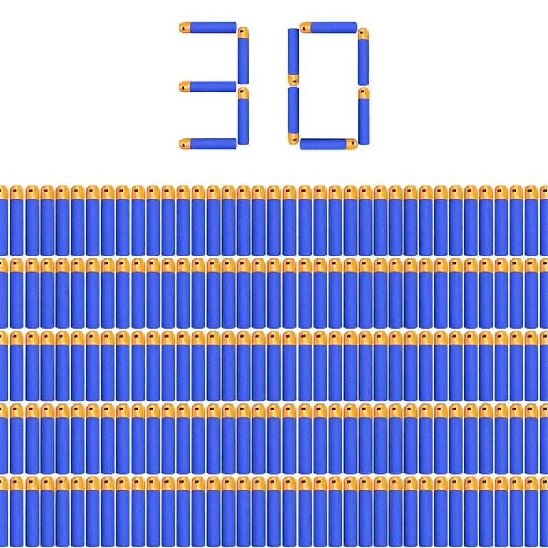 30 piezas de dardos de espuma, balas de repuesto para pistolas de juguete Nerf N-Strike Mega Blaster Mastodon Twinshock