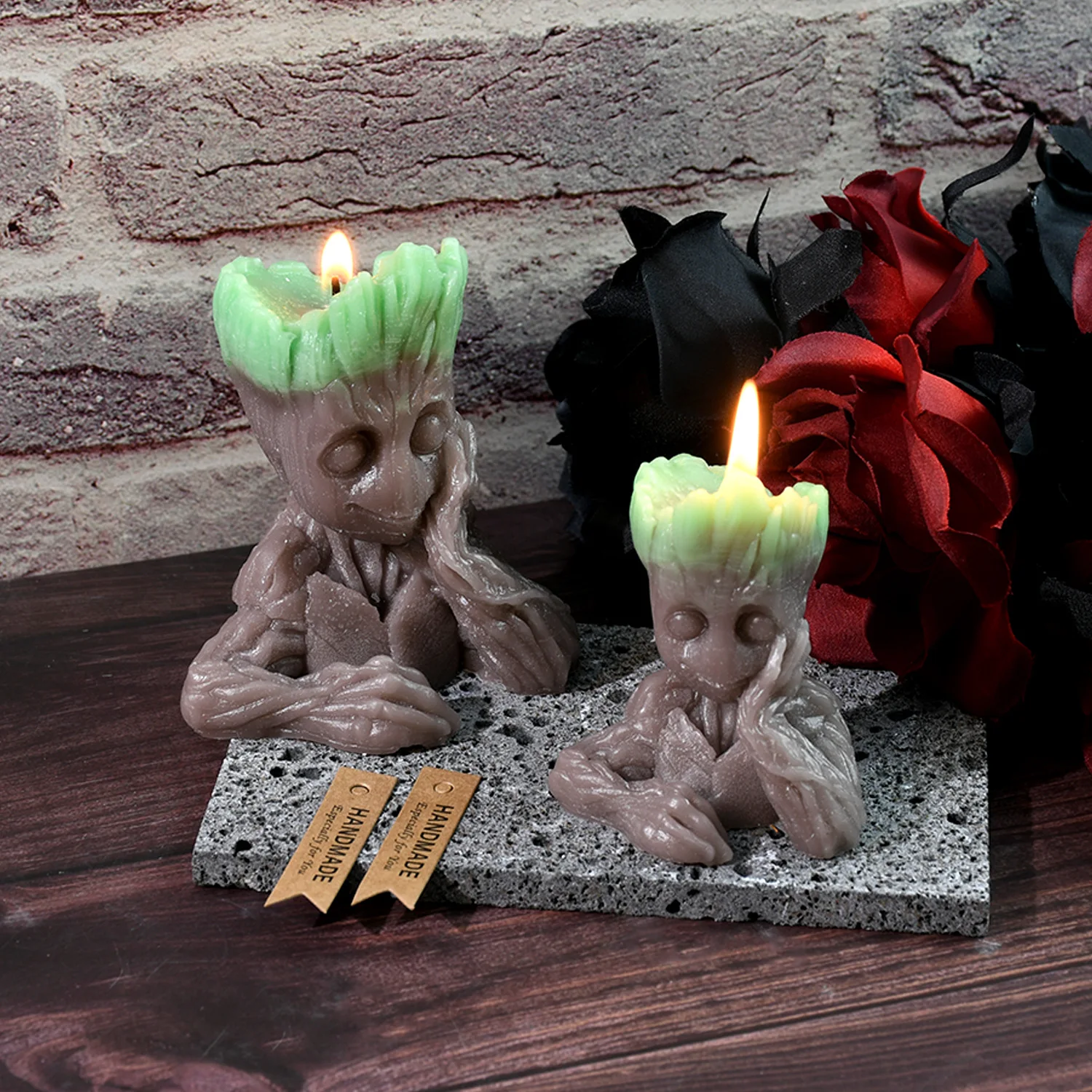 Silicone Candle Molds Smile Tree Man Silicone Mold Candle Gypsum Doll Ornament Mold DIY Hand Soap Making Tool