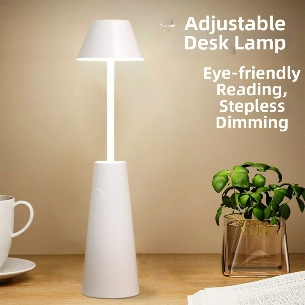Rechargeable Telescopic Table Lamp Eye Protection Atmosphere Desktop Night Light Modern Dimming Hanging Flashlight