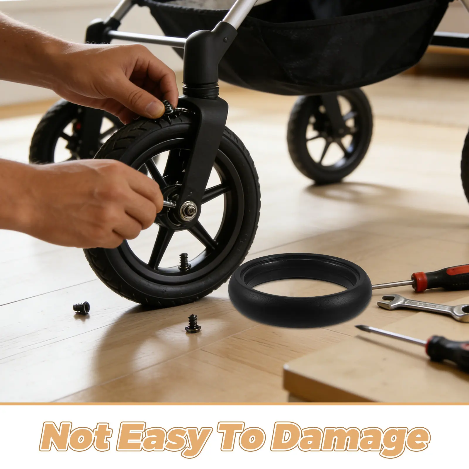 Stroller Wheel Tire Rubber Front Back Replacement Silent Halloween Christmas Baby Walker Wheels Baby Stroller Wheels Inch