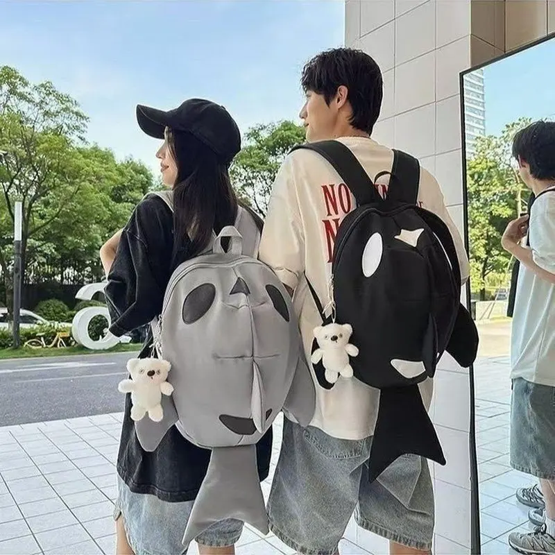 Cute Plush Seal Backpack Soft Animal Shape School Bag With Bear Pendant For Women Girls Travel Ample Storage Space sac
