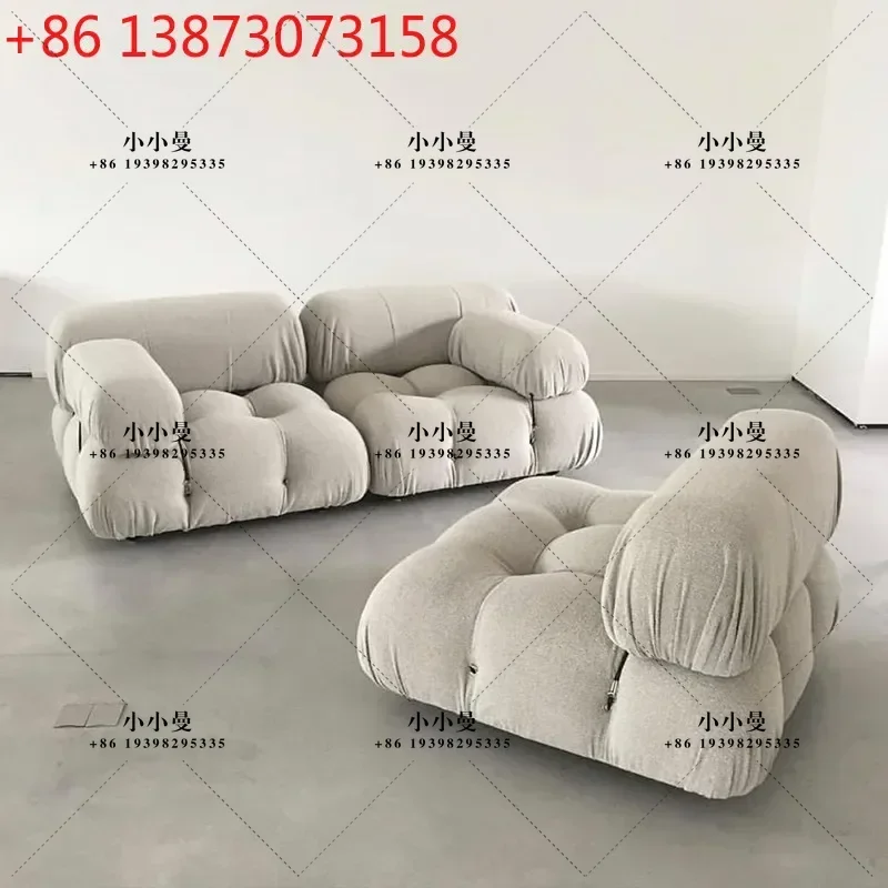 Nordic fabric living room model house designer ins bedroom small apartment bread sofa